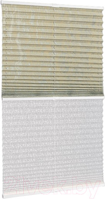 Штора-плиссе Delfa Mirror СПШ-3903/1102 Basic Transparent (43x160, серый/кремовый/белый)