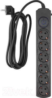 Сетевой фильтр IPPON BK-6-EU-3-16-B (3м, 6 розеток, черный)