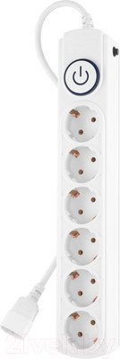 Сетевой фильтр IPPON BK-6-UPS-1.8-10-W (1.8м, 6 розеток, белый)
