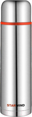 Термос для напитков StarWind 10-1000 (серебристый/красный)