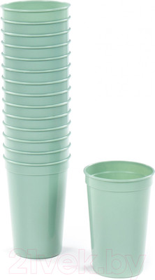 Набор стаканов Полесье 400мл / 74109 (15шт, бледно-оливковый)