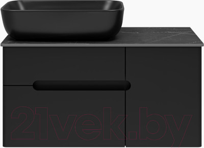 Тумба под умывальник Misty Роял 80 / П-Роя-01080-021П2Я (подвесная, черный)