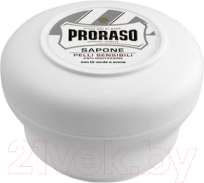Мыло твердое Proraso Для бритья чувствительной кожи с зеленым чаем и овсом (150мл)