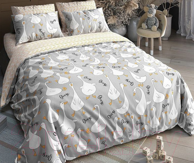 Комплект постельного белья LUXOR Тинейджер Гуси серые (поплин)