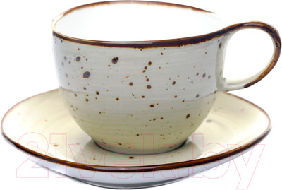 Чашка с блюдцем Elrington Хорека Графит / 206-55030