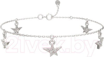Браслет на ногу из серебра ZORKA 0640054.ZZ (28см, с фианитами)