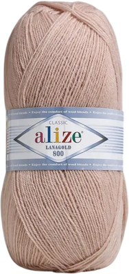 Пряжа для вязания Alize Lanagold 800 49% шерсть, 51% акрил 585 / 7354744 (730м, камень)