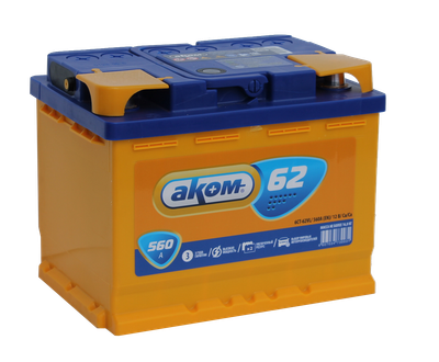 Автомобильный аккумулятор AKOM 6СТ-62 Рус (62 А/ч)