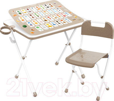 Комплект мебели с детским столом Ника КАМ-Р/1 (с азбукой бежевый)