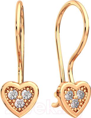 Серьги из розового золота ZORKA 310386/A (с фианитами)