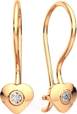 Серьги из розового золота ZORKA 310426А (с фианитами)