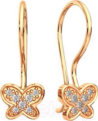 Серьги из розового золота ZORKA 310429А (с фианитами)