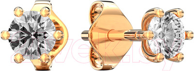 Серьги из розового золота ZORKA 3101009.14K.R.ZZ (с фианитами)