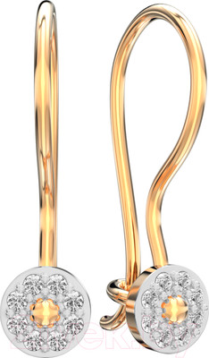 Серьги из розового золота ZORKA 3101036.14K.R.ZZ (с фианитами)