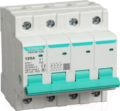 Выключатель нагрузки Tengen TGH1N-125 4P 125A 4M / TEN340036