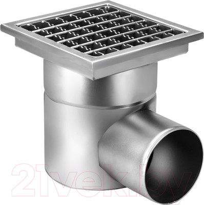 Трап канализационный А-сталь ТГ-5 150x50.8 L15 с решеткой ячеистой, мусоросборник (нержавеющая сталь AISI 3)
