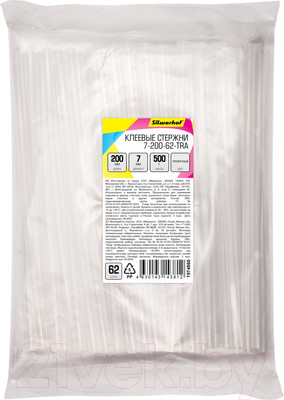 Клеевые стержни Silwerhof 7-200-62-TRA (прозрачный, 62шт)