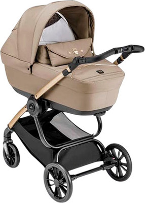Детская универсальная коляска Cam Posh 2 в 1 / ART965-T572+ART805T-V93S (бежевый/черный)