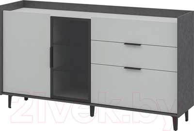 Тумба Мебель-Неман Модена МН-048-05-Ц1 (лунный камень/металл бруклин/черный/графит)