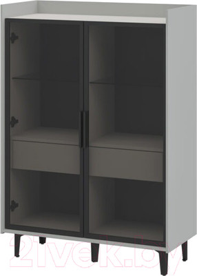 Шкаф с витриной Мебель-Неман Модена МН-048-23-Ц2 (персидский жемчуг/лунный камень/черный/графит)