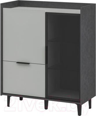 Тумба Мебель-Неман Модена МН-048-24-Ц1 (лунный камень/металл бруклин/черный/графит)