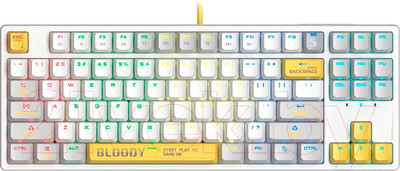 Клавиатура A4Tech Bloody S87 Energy (белый/желтый)