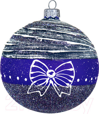 Шар новогодний Декарт Зимняя фантазия 8Ш0043 (10см, синий)