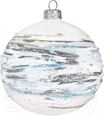 Шар новогодний Декарт Метелица 8Ш0063 (10см, белый)