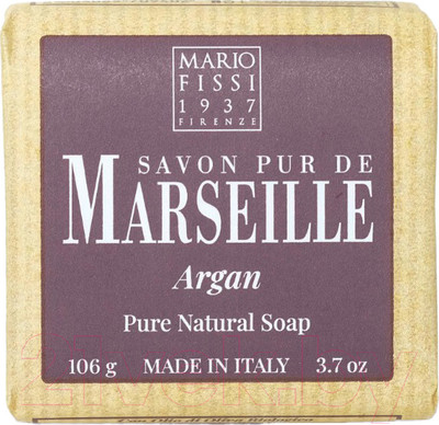 Мыло твердое Mario Fissi 1937 Марсельское Масло аргании (106г)