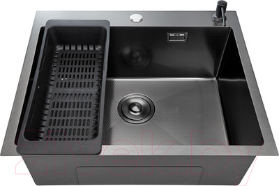 Мойка кухонная STELLAR Decor S7050NB-D (нано черный)