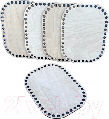 Набор заготовок для творчества ОМурМебель Донышко для вязания Квадратное 20x15см (5шт)