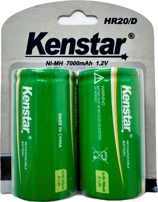 Комплект аккумуляторов Kenstar HR20/D Ni-Mh 7000mAh BL-2 / KS-HR20-7000-BL2