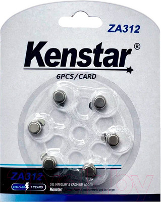 Комплект батареек Kenstar ZA312 BL-6 Zinc Air / KS-ZA312-BL6