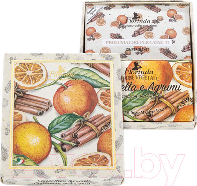Подарочный набор Florinda Корица и цитрус (мыло 200г + саше ароматическое 3шт)