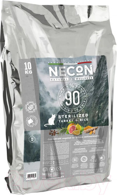 Сухой корм для кошек Necon Для стерилизованных кошек с индейкой и рисом / NW034 (10кг)