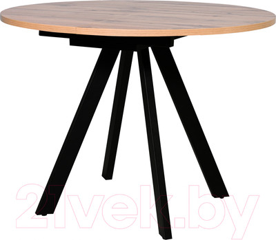 Обеденный стол Мир стульев Саен 27 100x100/30 (черный муар/дуб вотан)