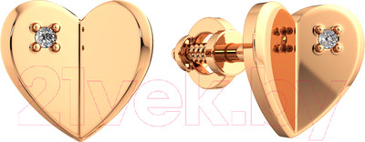Серьги из розового золота ZORKA 3D00314.14K.R.ZZ (с бриллиантами)