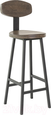Стул барный Stal-Massiv SMH-S65 со спинкой (дуб мореный/черный)