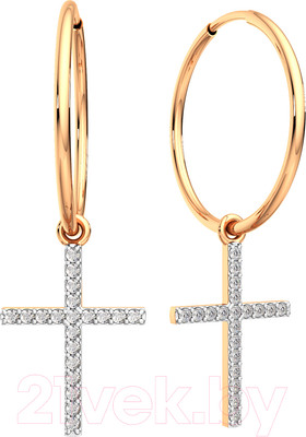 Серьги из розового золота ZORKA 391018.14K.R (с фианитами)