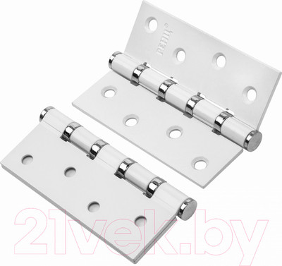 Комплект петель дверных Ренц IN100-4BB FH SW/CP (2шт, супер белый/хром блестящий)