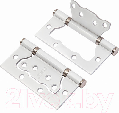Комплект петель дверных Ренц IN100-2BB FH SW/CP безВР (2шт, супер белый/хром блестящий)