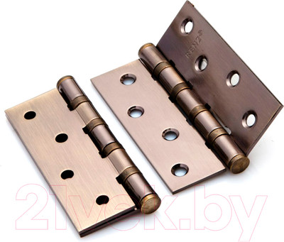 Комплект петель дверных Ренц IN100-4BB FH MAB (2шт, бронза античная матовая)