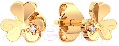 Серьги из розового золота ZORKA 310502.14K.R (с фианитами)