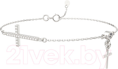Браслет на ногу из серебра ZORKA 0640047 (28см, с фианитами)