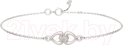 Браслет из серебра ZORKA 06D0010.ZZ (18см, с бриллиантом)