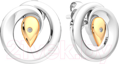 Серьги из серебра ZORKA 03D0056.G14K (с бриллиантами)