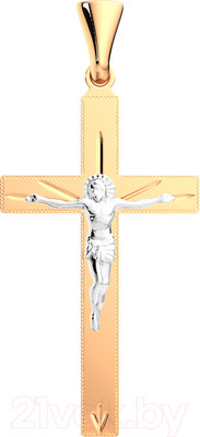Крестик из комбинированного золота ZORKA 411005.14K.B.REL