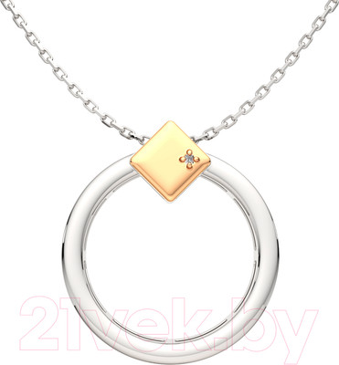 Колье из серебра ZORKA 05D0003.G14K (45см, с бриллиантом)