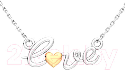 Колье из серебра ZORKA 0540024.G14K (45см, с золотой вставкой)