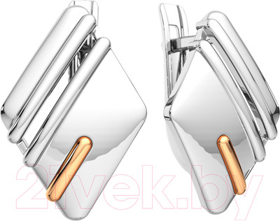 Серьги из серебра ZORKA 0300139.G14K (с золотой вставкой)